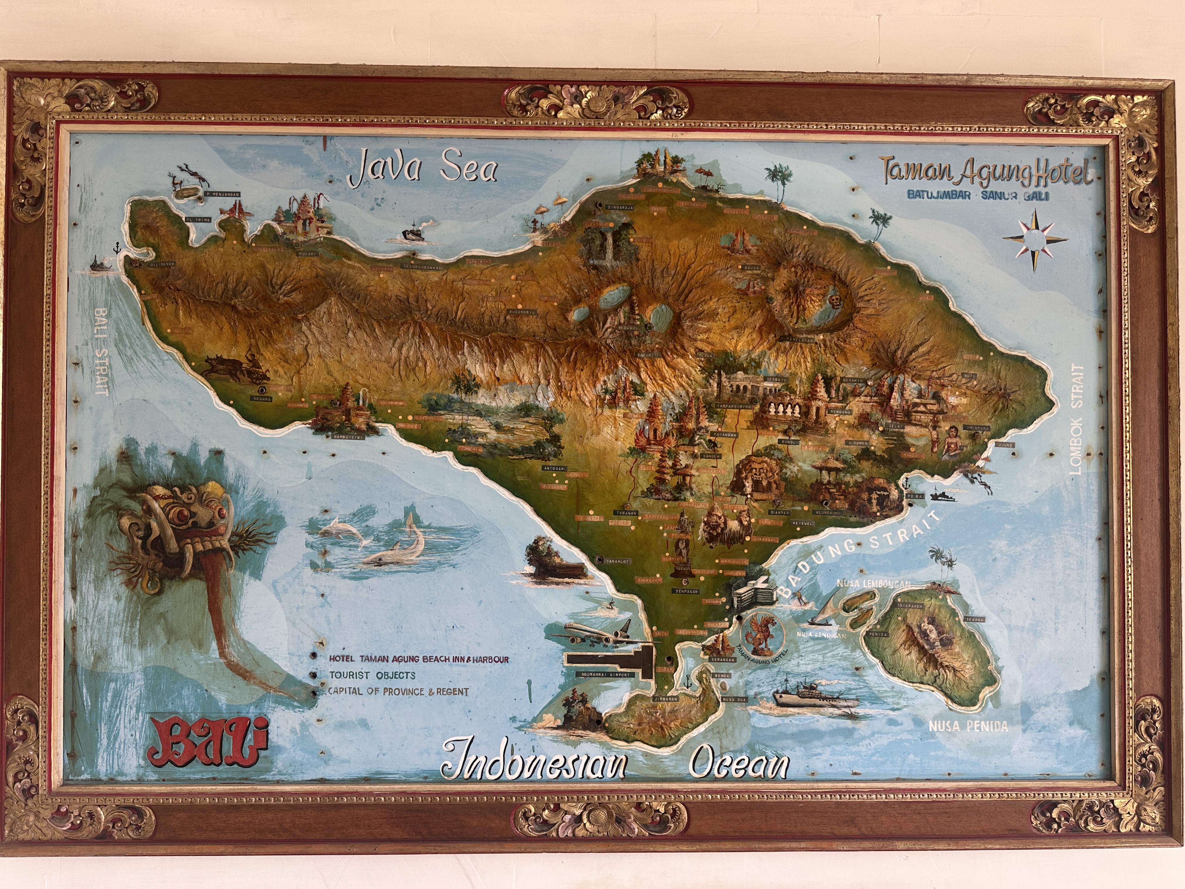 painting image of Bali Indonesia map