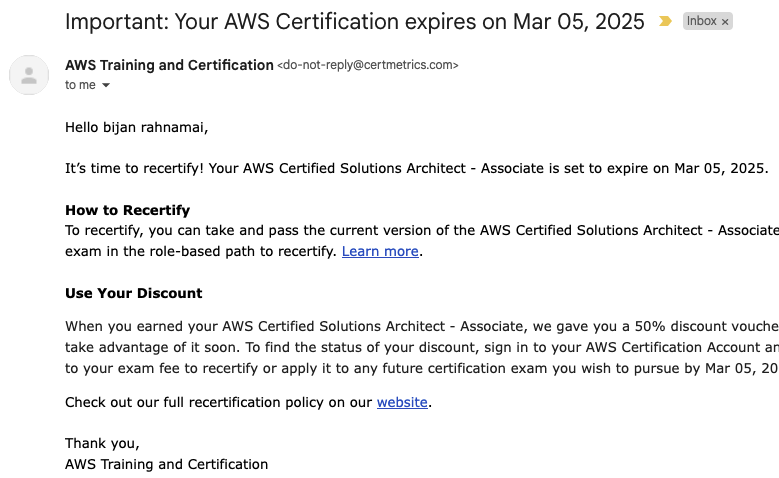 image of AWS certification